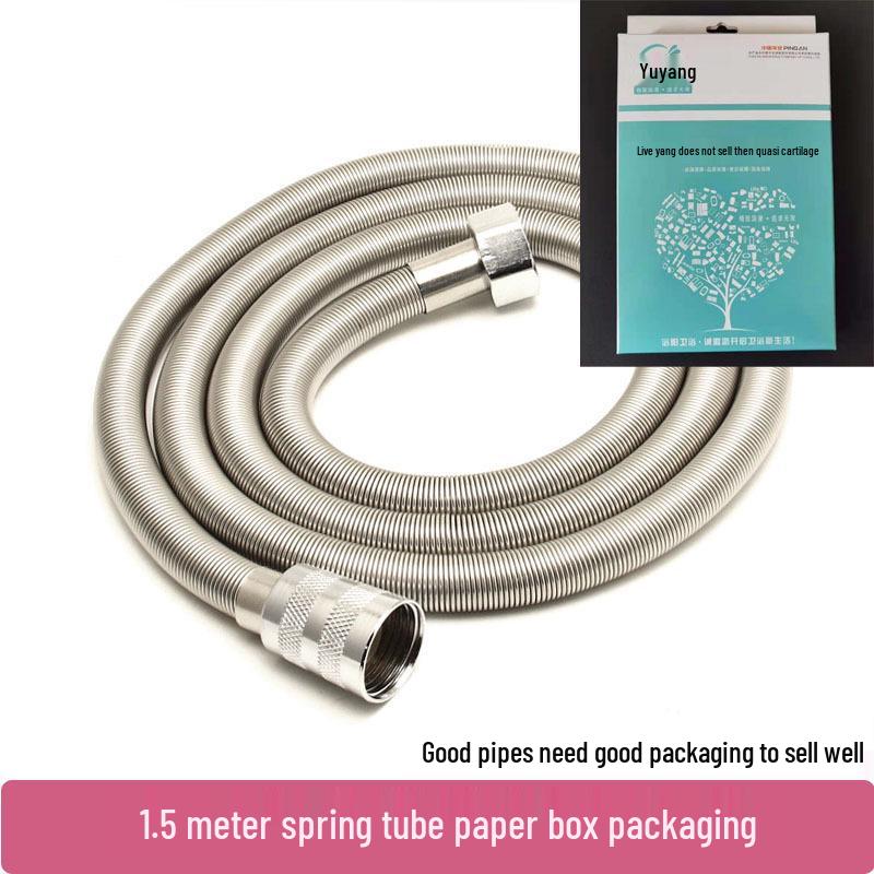 Pressurized Stainless Steel Shower Hose, Explosion-Proof, High-Temperature Resistant, 1.5/2 Meters for Home Use