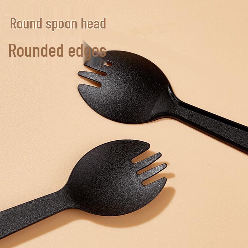 Miaojie Frosted Black Disposable Dessert Spoons, 100-Pack