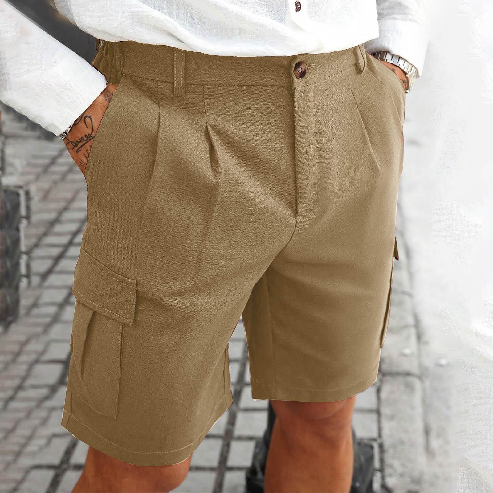 

Men s Casual And Fashionable Lace-up Sports Light Business Shorts - Men s Multi-pocket Work Pants XXXL хакі