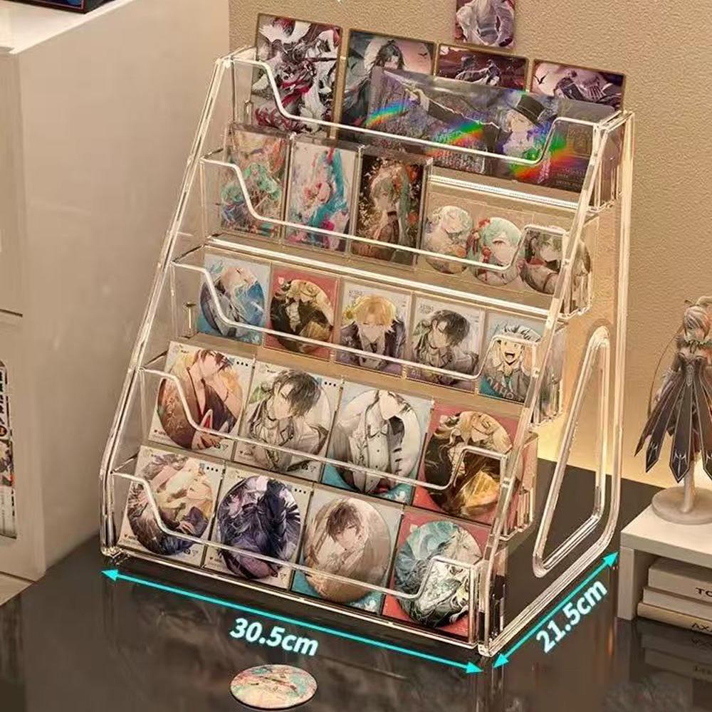 5-Tier Clear Acrylic Display Stand for Brooches And Pins Anime Badge Figure Desktop Organizer Shelf Collectible Display