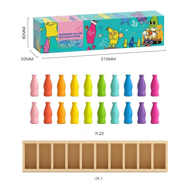 Bottle Color Match Game, Fun Family Board Game for Kids 8-12, Bottle Flip Game for 2-4  Perfect for Travel Camping Holidays Party Night