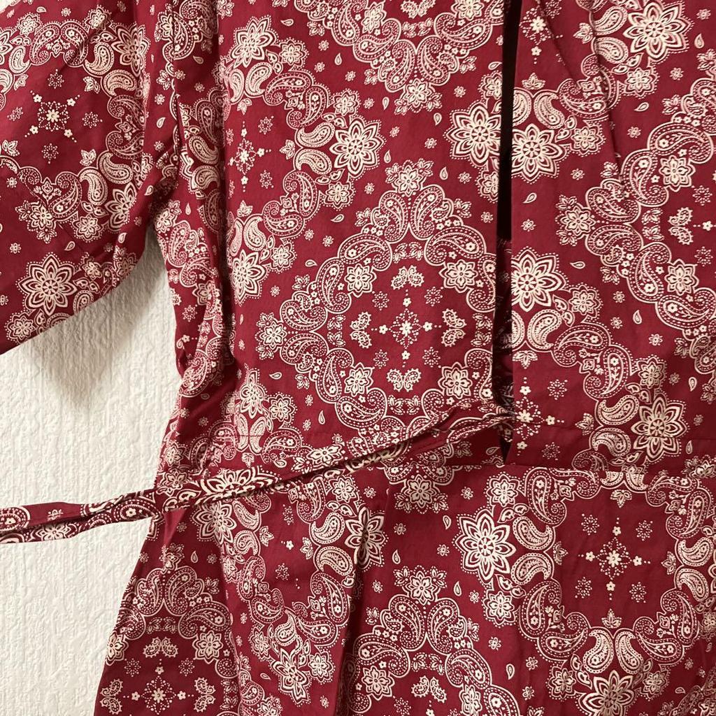 [USED] SCULPTOR Red Floral Bandana Print Short Sleeve Dress, Size Small