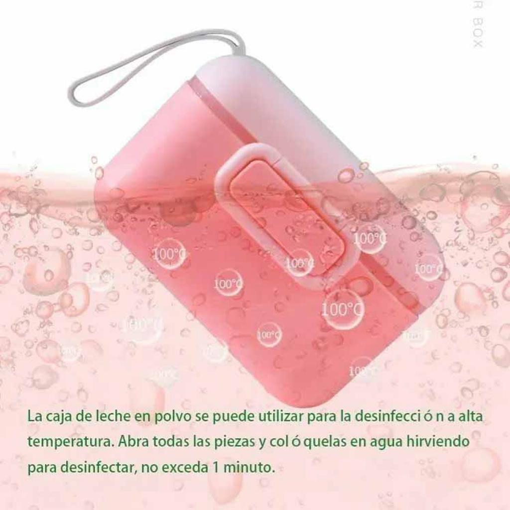 Milk Powder Storage Box PP Shell BPA Free Portable Baby Milk Powder Container Box with Lanyard Pink