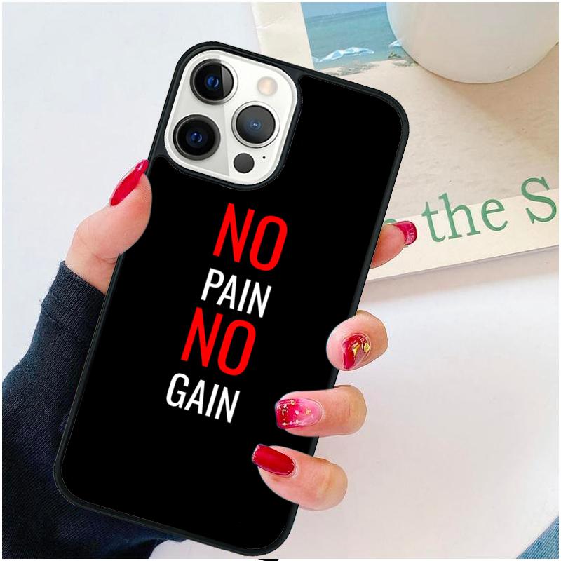 No Pain No Gain Gym Phone Case For iPhone 17 Air 16 pro max 15 14 plus 12 13 Soft Bumper Shell Cover coque