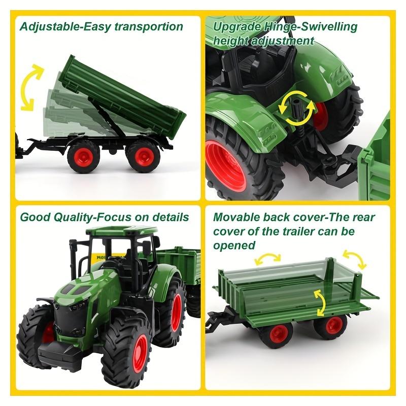 16,5 Zoll Große Bauernhof-Traktor-Spielzeuge mit Anhänger und Tierfiguren Realistisches Bauernhof-Traktor-Set für Weihnachten Geburtstag Geschenk