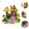 Cartoon House Decoration Collectible Sculpture for Office and Living Space