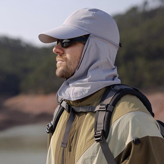 Cappello da Pesca con Design a Scialle Tesa Larga Protezione Solare Cappellino da Baseball Circonferenza Testa Regolabile Cappello da Sole da Trekking Outdoor