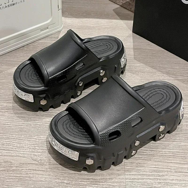 Papuci de Platformă de Vară pentru Femei Sosire Saboți Stil Punk cu Nituri Sandale de Exterior Pantofi Confortabili de Grădină