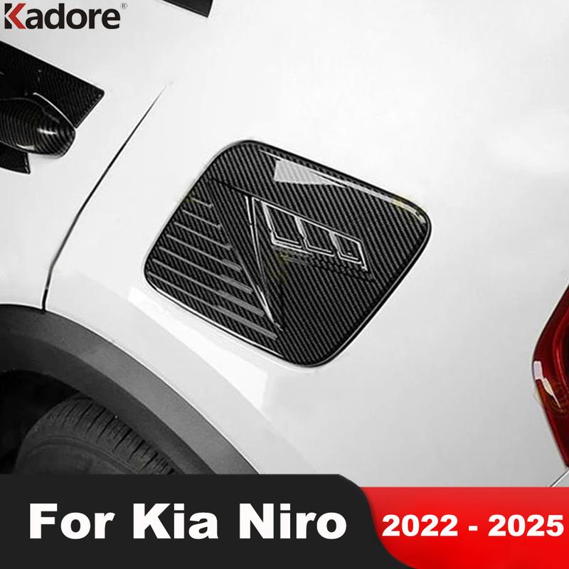 Декоративная накладка на крышку бензобака автомобиля Для Kia Niro 2024 2025 Углеродное волокно Рамка крышки лючка бензобака автомобиля Накладка Аксессуары