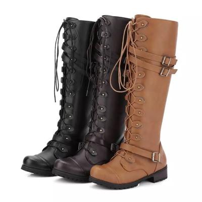 Damen Bequeme Schnürschuhe Elegant Mittelhohe Schuhe Kniehohe Stiefel Mode Steampunk Gothic Vintage-Stil Retro Punk Stiefel