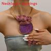 Resin With Short Necklace And Earrings Set For Trendy Fashion Looks