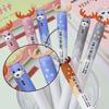 4pcs Deer Family Gel Ink Pen Set Rotating Antler Design 0.5mm Ballpoint Black Quick Dry Smooth Writing for Students A3205