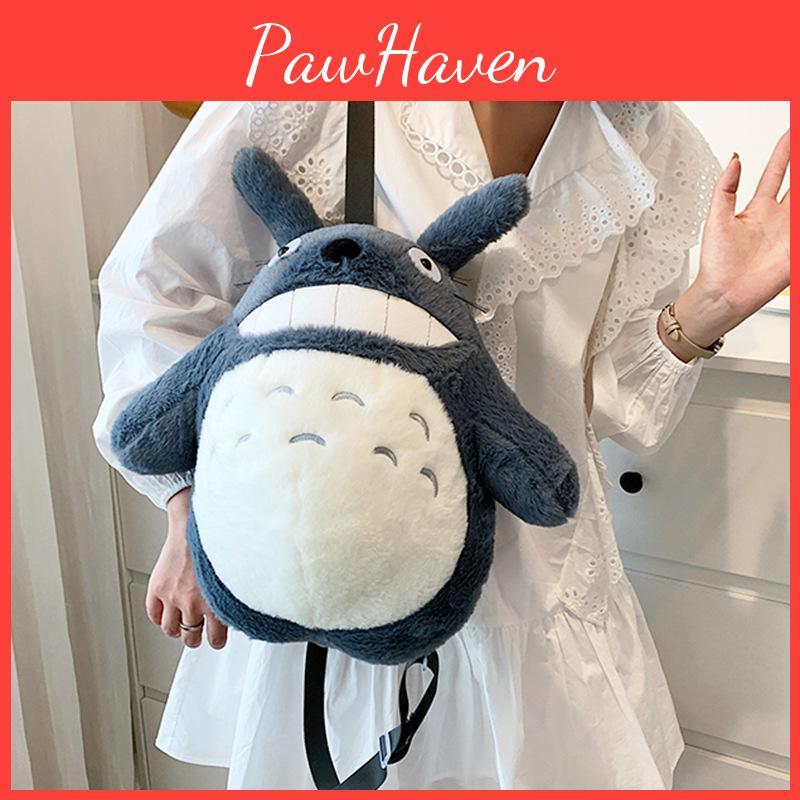 Cute Plush Cartoon Backpack For Girls, Large Size With Lovely Double-shoulder Dragon Cat Design