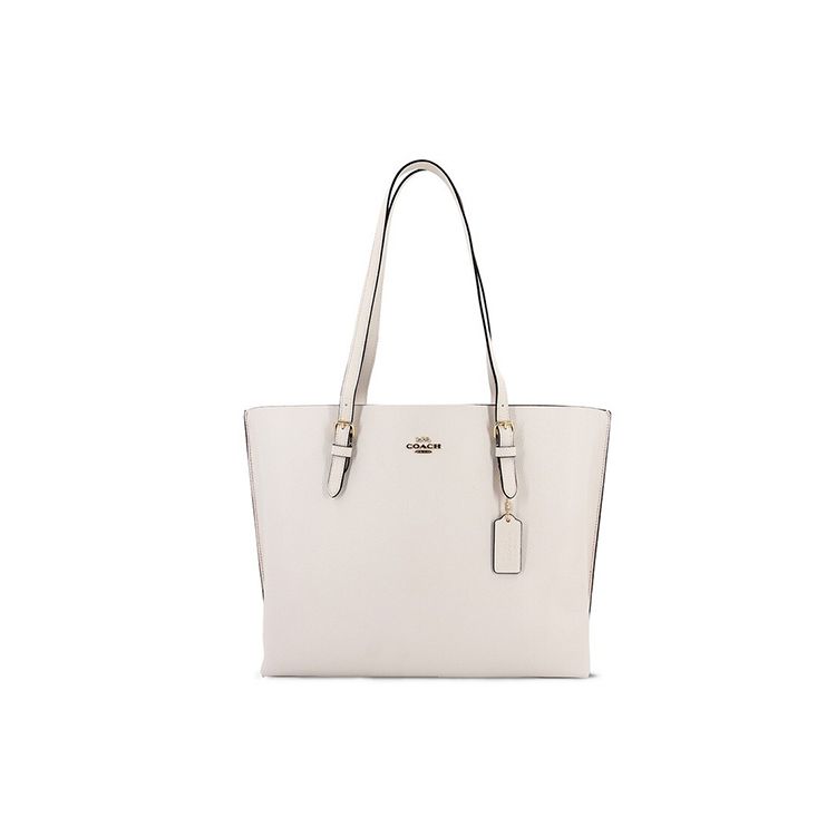 Coach Mollie Logo Leather Tote Bag Women Tote Bags White 1671-IMOVG Basic Set (Bag+Dust Bag)