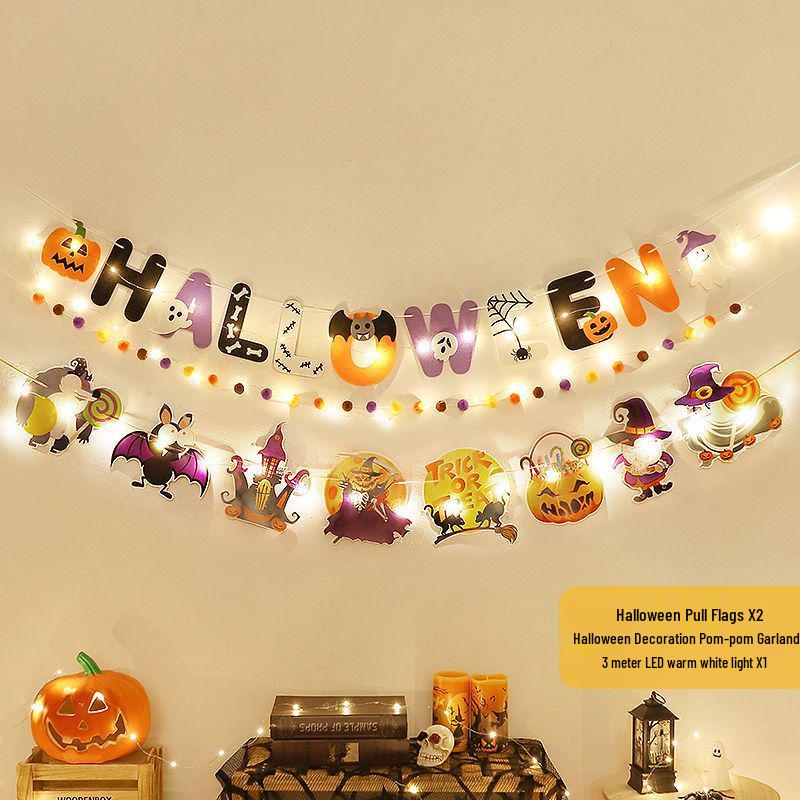 Halloween Hanging Decor: Flags, Flowers, and Ornaments for a Spooky Atmosphere