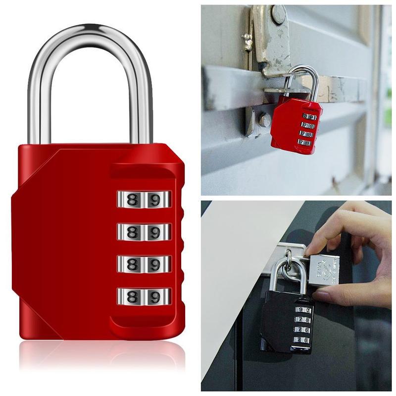 New Combination Lock 4 Digit Anti Rust Padlock Set Weatherproof Padlock Gate Outdoor Storage Lock
