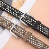 Luxury Design Business Waist Belt Retro Punk Waistband Suede Rivet Belt  Paired with Skirts Jeans