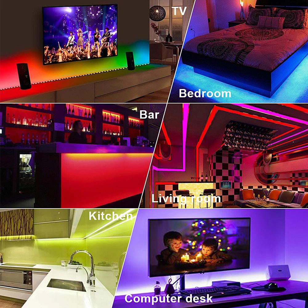 RGB Color Changing LED Strip Light Kit, Remote Control Waterproof Flexible Light Strips for Indoor Decor