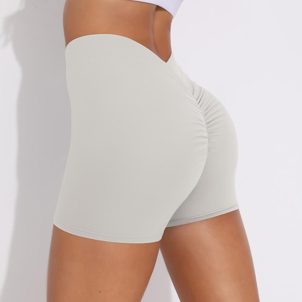 Sexy V-Back Shorts High Waisted Hip Lifting Yoga Shorts Women's Nylon Tight Fitting Shorts Training Sports Fitness Pants