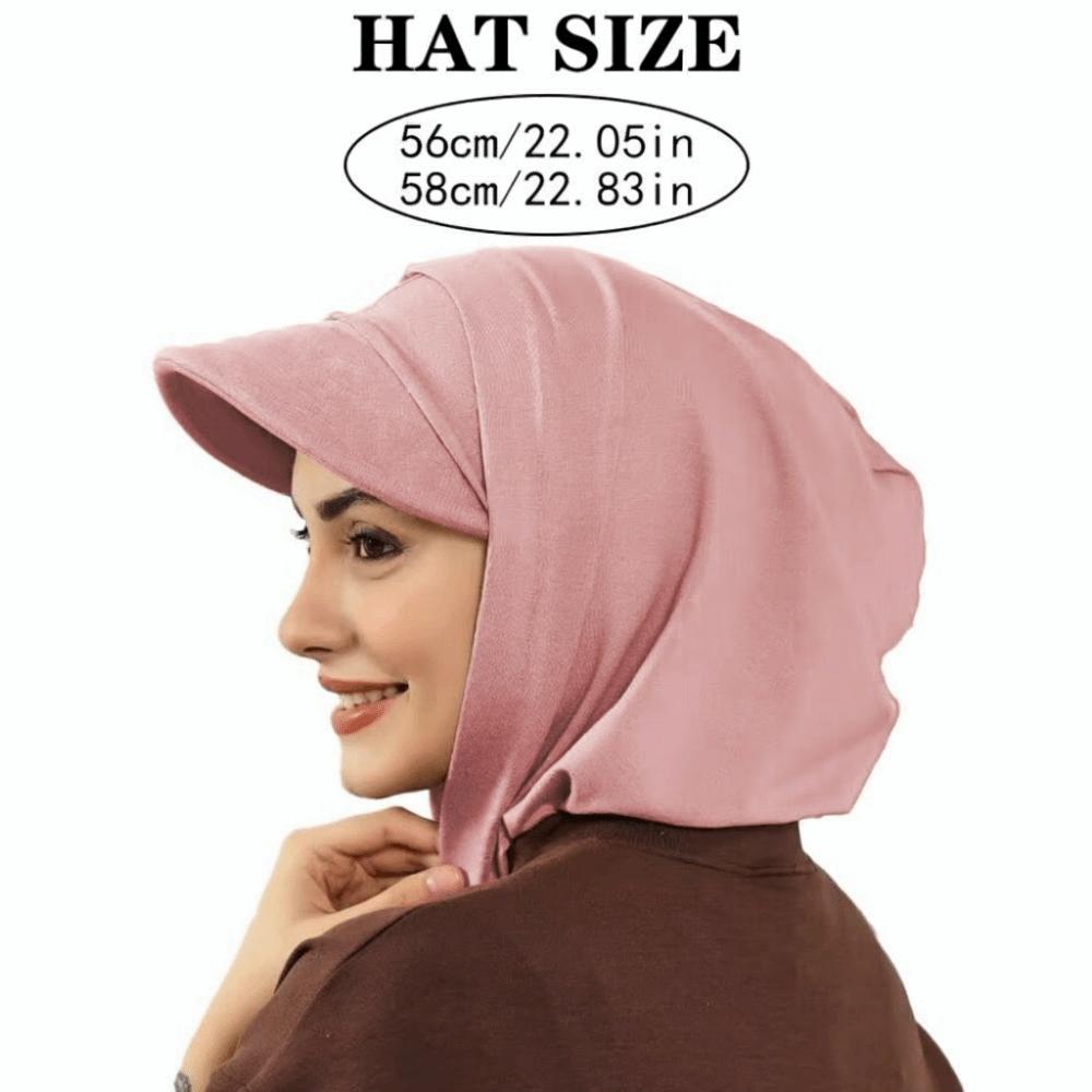 Premium Full Coverage Bonnet Hijab Double Layer Ready To Wear Muslim Turban Cap Women's Head Hood Fashion Solid Color