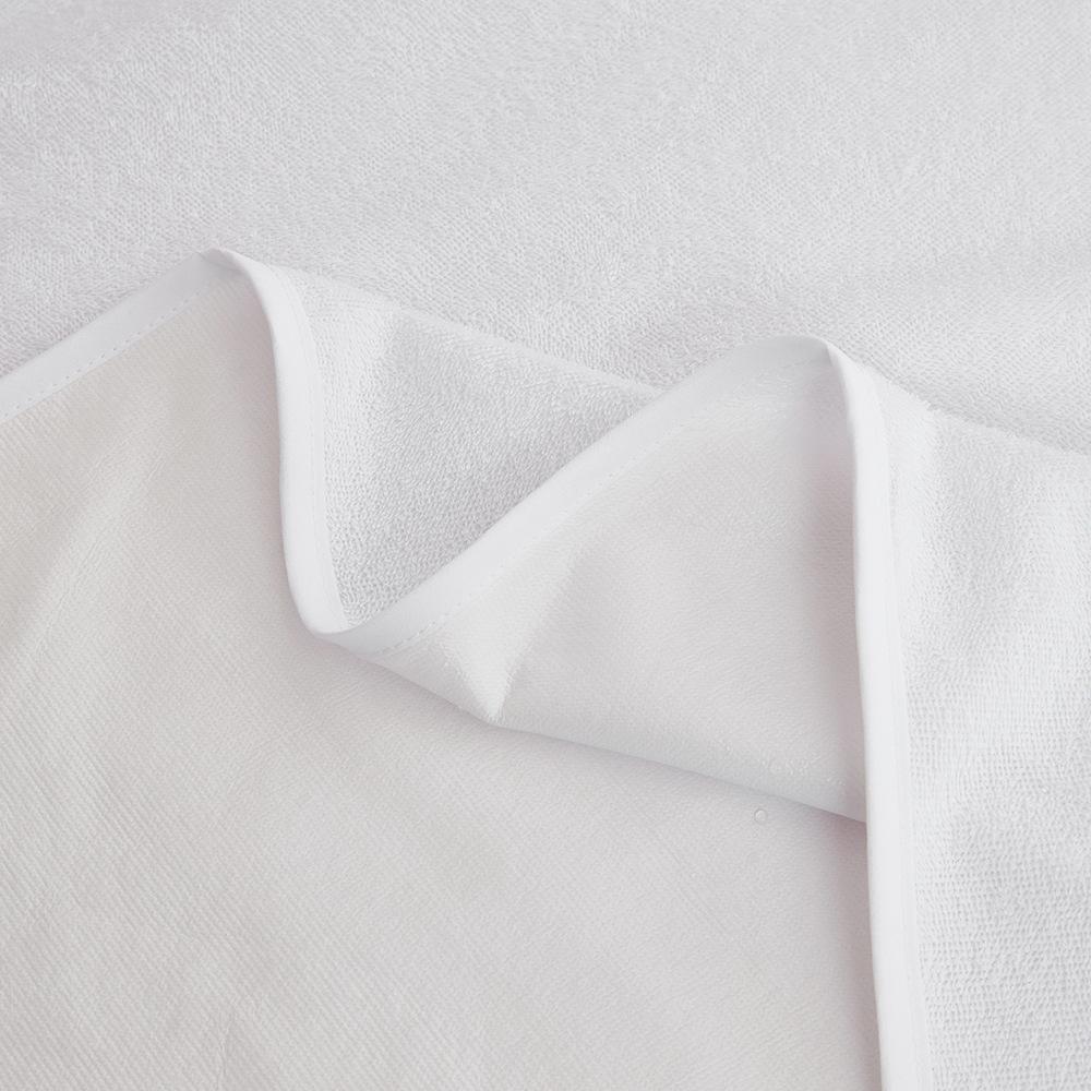 White Terry Cloth Waterproof Bed Sheet with Ties, Fitted Sheet, Urine Pad, Solid Color Bed Cover