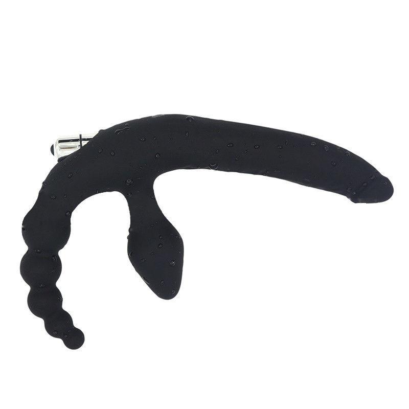 Triple Vibrating Strapless Dildo Anal Vibe Clitoral G-spot Vibrator for Women