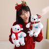 Cartoon Christmas Scarf Polar Bear Doll Plush Toy White Polar Bear Doll Girl Soothing Ragdoll