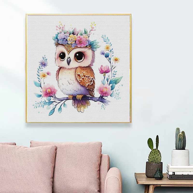 New Arrival 5D DIY Full Circle Diamond Painting "Painted Owl" Embroidery Cross Stitch Home Decor Gift