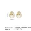 Exquisite Luxury Geometric Stud Earrings with Zircon Rhinestones for Women