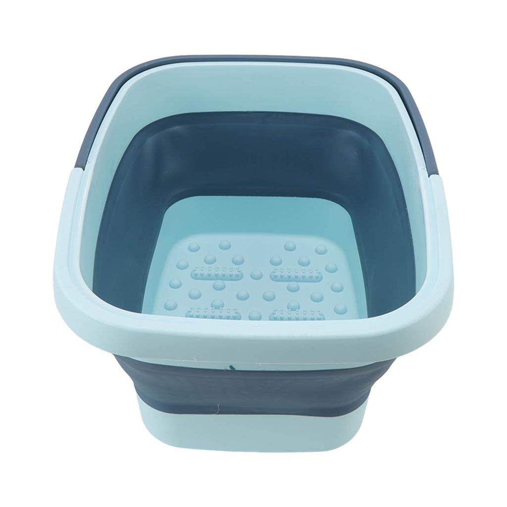Foldable Foot Tub Portable Silicone Foot Massage Bath Bucket Household Foot Spa Basin Blue