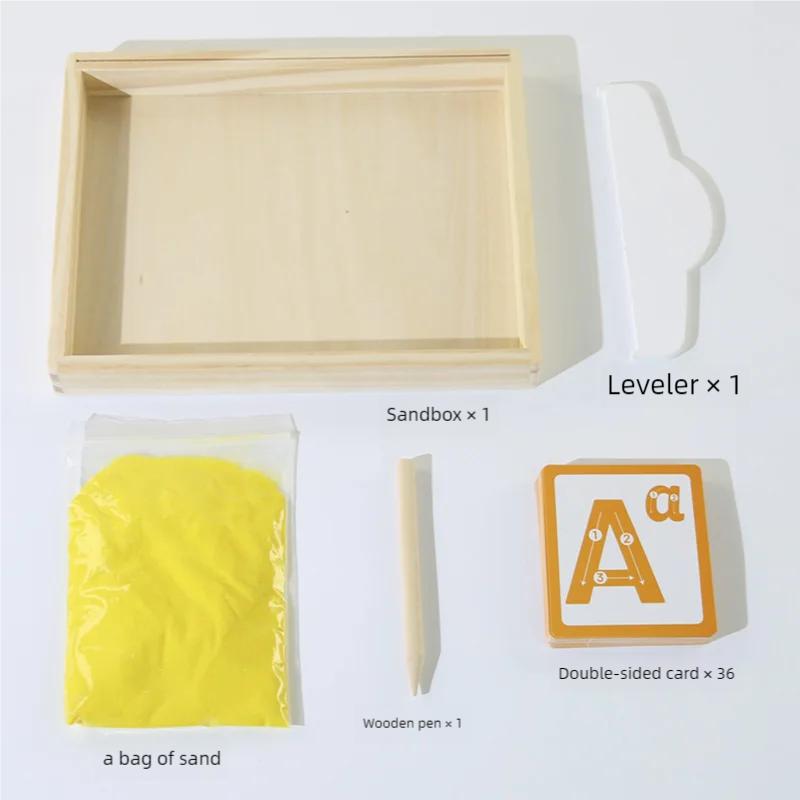 Wooden Montessori Sand Tray With Wood Pen For Writing Letters And Numbers Early Educational Toys Gifts Party Game