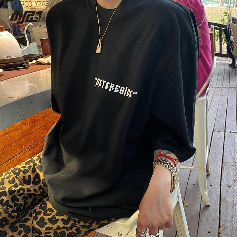 

Свободная хлопковая футболка оверсайз мужская летняя модная крутая для пары толстовка корейская версия чистый хлопок 4XL