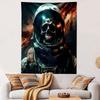 "Skull Astronaut in Fiery Space Scene" Patterned Tapestry Decorative Wall Hanging, Home Bedroom Living Room Decor