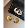 European and American Simple and Stylish Round Metal Earrings for Women, Spring and Summer Light Luxury Niche High-End Unique Temperament Earrings