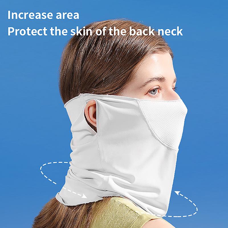 Ice Silk Sunscreen Mask Women Summer Anti-Uv Quick-Drying Face Cover Scarf Breathable Lady Neck Protection Hanging Ear Headband