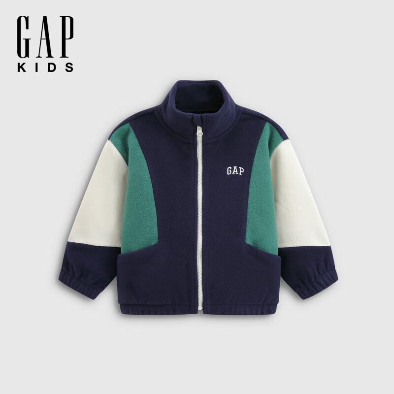 

Флисовая куртка Gap для мальчиков (малышей) с вышитым логотипом, цветные блоки, воротник-стойка