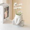 Fashionable Creative Figure Flowerpot Desktop Ornament Dried Flower Arrangement Nordic Style Seated Flowerpot Home Decoration