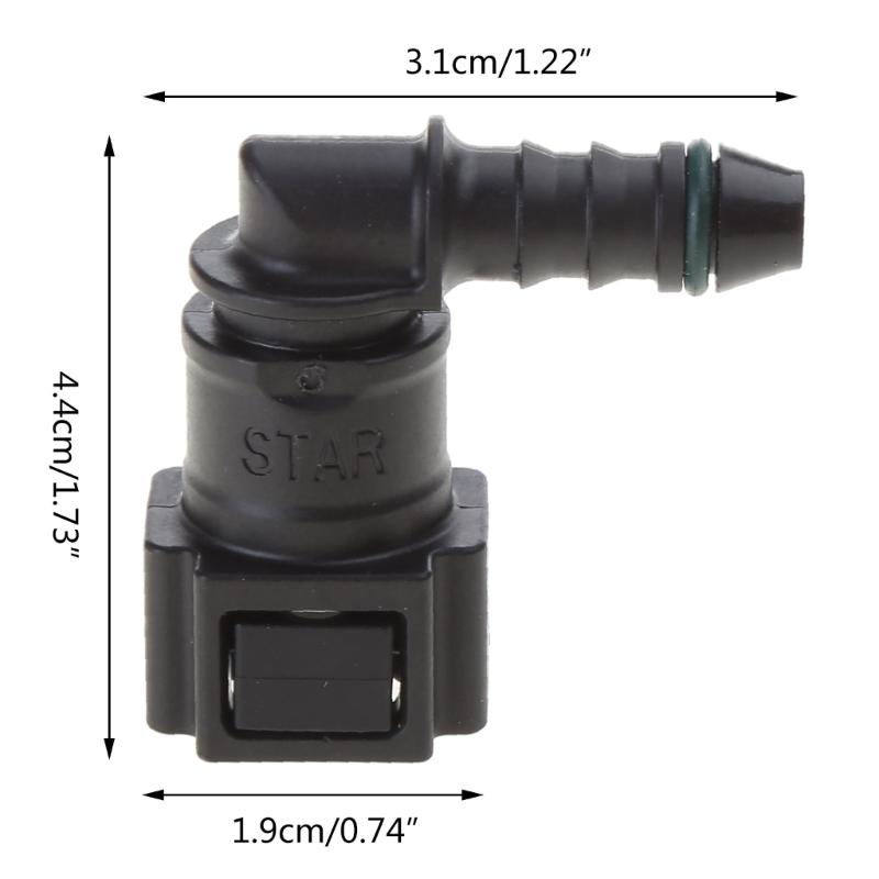 ID6 Female 7.89mm Elbow Fitting Line Quick Connector for Motorcycle Hose