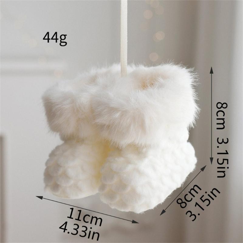 Holiday Soft Fabric Boot Ornament, Double Mini Boot Decoration with Hanging Loop for Christmas Tree, Gift Bag, and Entryway Styling