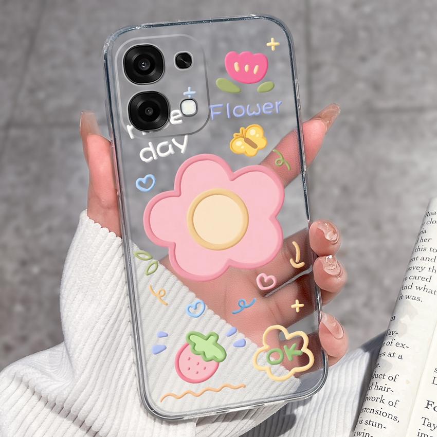 For Oppo A6 Pro A6x A5x K13 Realme 15X C85 V70 V70s CT 7 7T 8 Phone Cases Beautiful Sakura Butterflies Patterns Casing Soft Silicone TPU Clear Housing