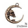 Engraved Crescent Moon Charm Star Pendant For Celestial Mystical Theme DIY Bracelet Necklace Jewelry Making Supplies