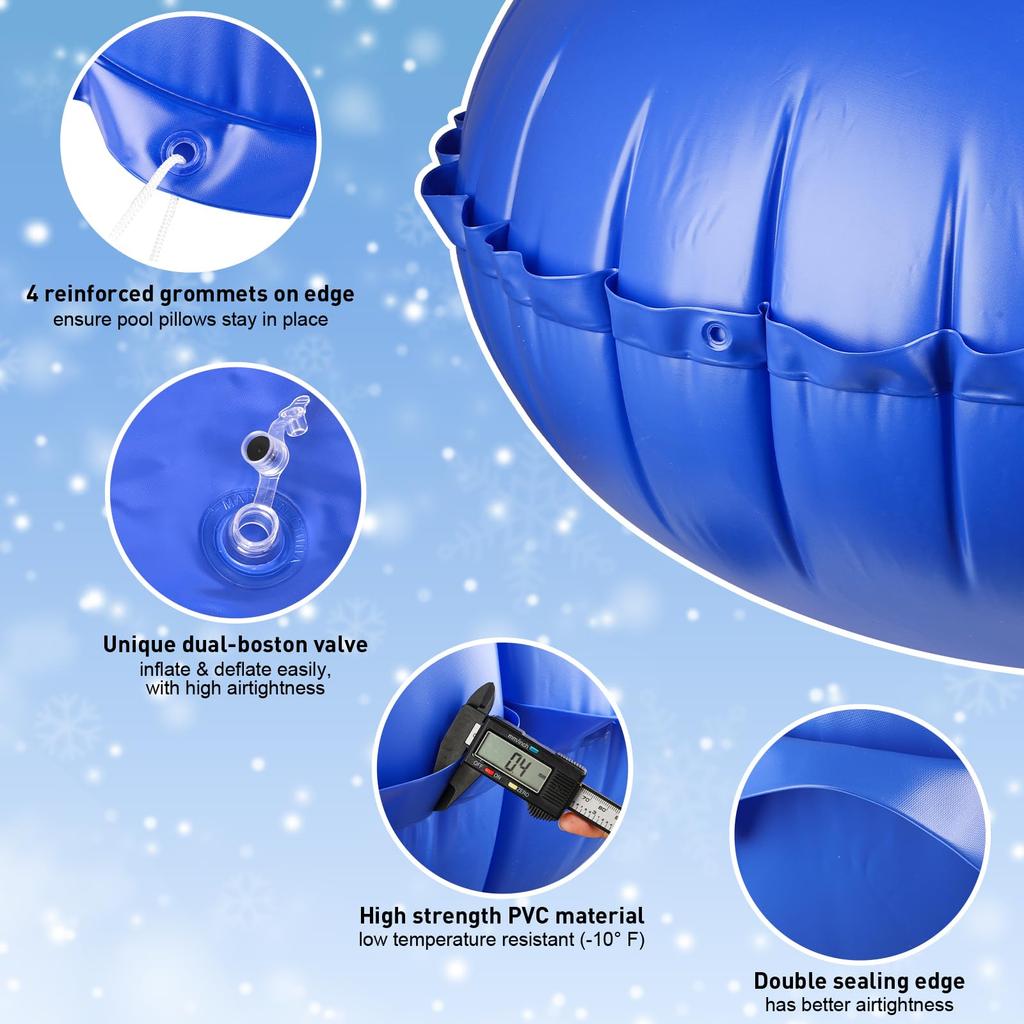 Pool Pillows for Above Ground Pools, Ultra-Thick Cold-Resistant Pool Air Pillow, Winter Closing PVC Ice Equalizer Air Pillows
