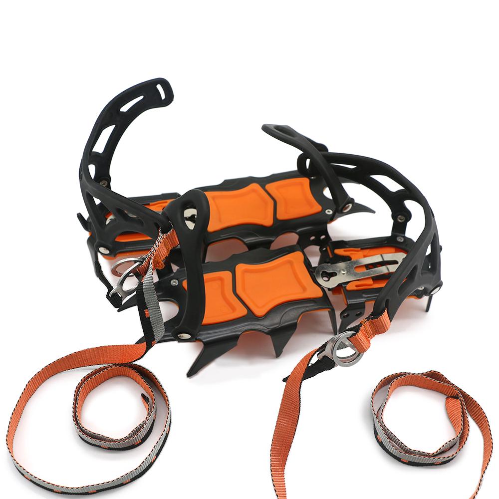 12 Teeth Ice Shoes   Crampons with   Straps, Snow Traction Clts for Climbing, Ski Mountaineering, Glacier Hiking and More, US 6-13.5 ,