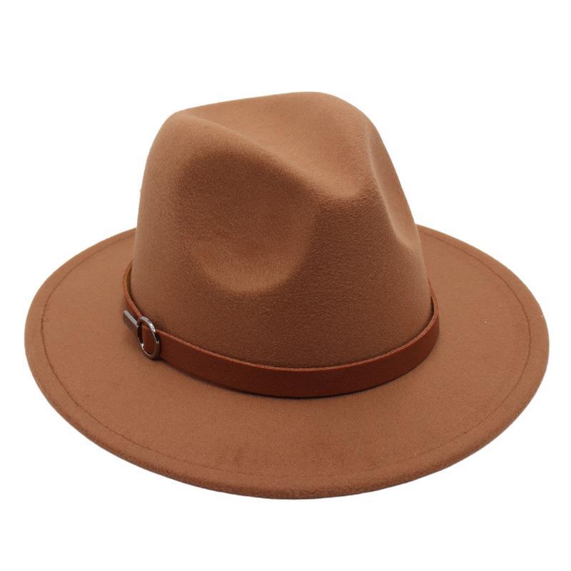S New Retro British Top Hatsmall Belt Felt Hat Autumn And Winter European And American Jazz Hat Ins Style