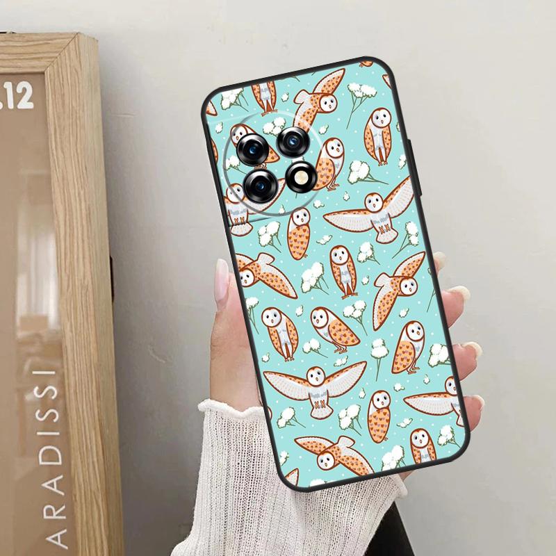 Süße Eulen-Cartoon-Hülle für OnePlus Nord 5 CE 3 4 Lite N20 N30 OnePlus 13T 13R 12R 10T 10R 10 11 12 13 15 Abdeckung
