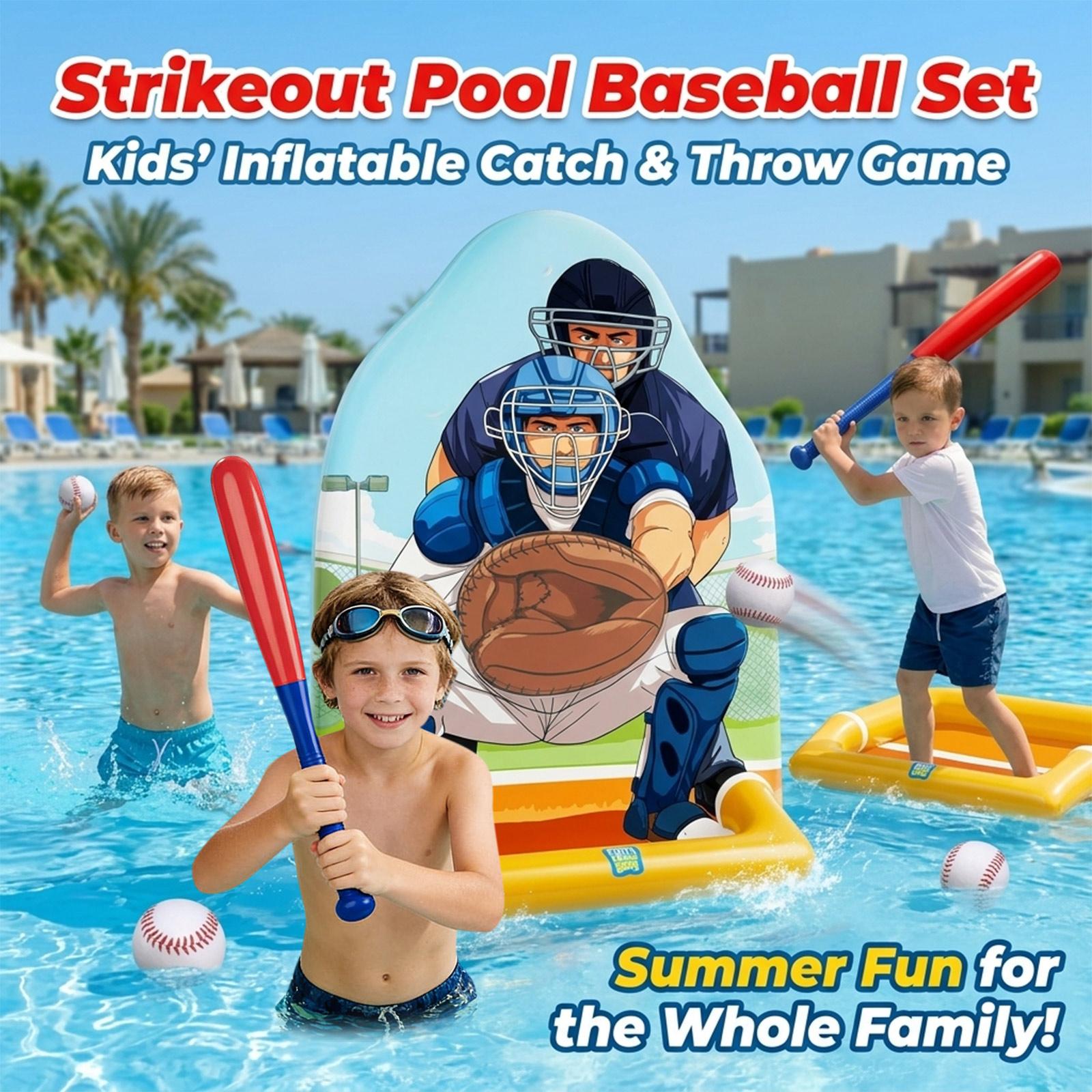 Children s Inflatable Baseball Pool Throwing Target Water Outdoor Parent-Child Interactive Toy Game Training Target One Size
