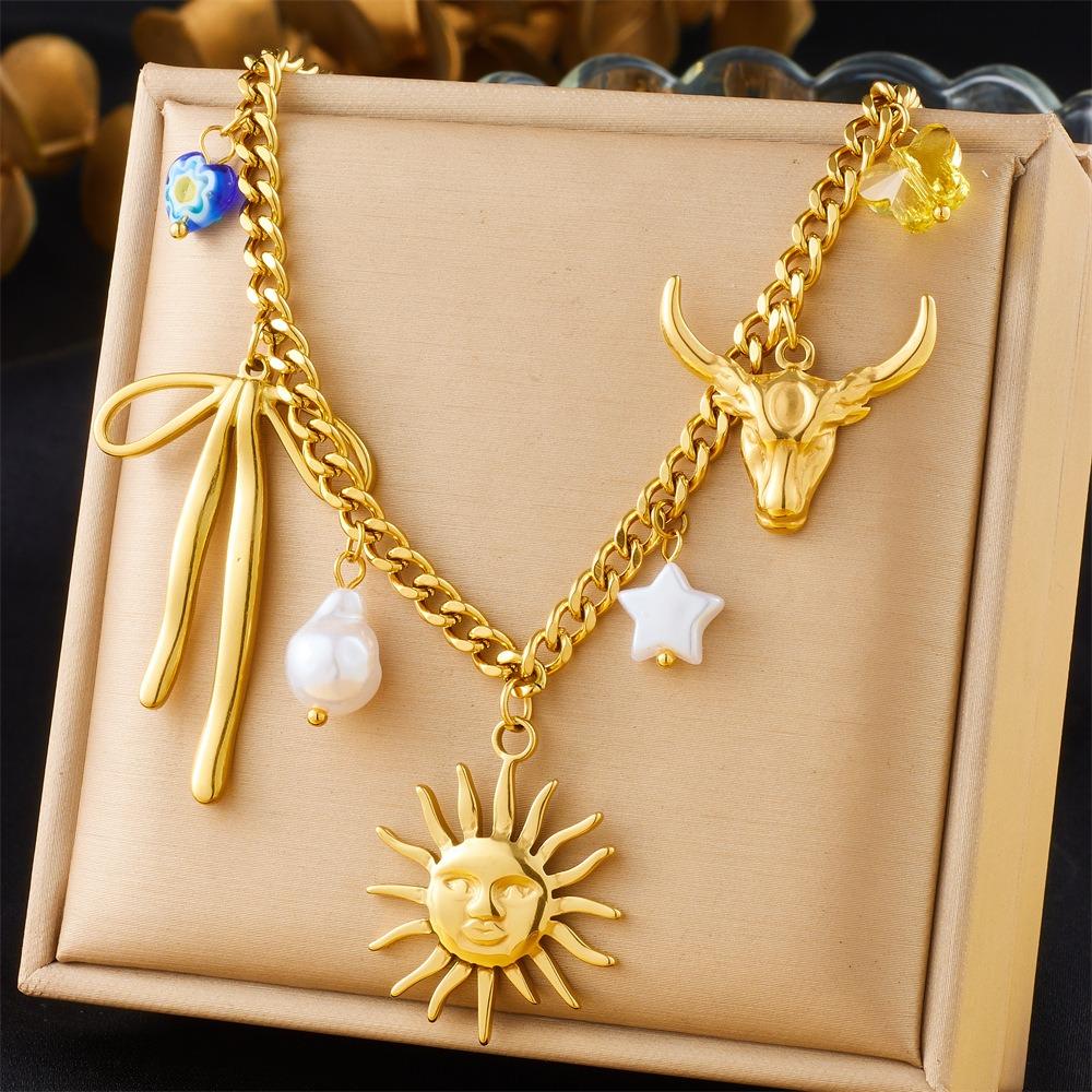 Vintage Eyes of Demon Necklace Delicate Multilayer Pearl Necklace  Streetwear