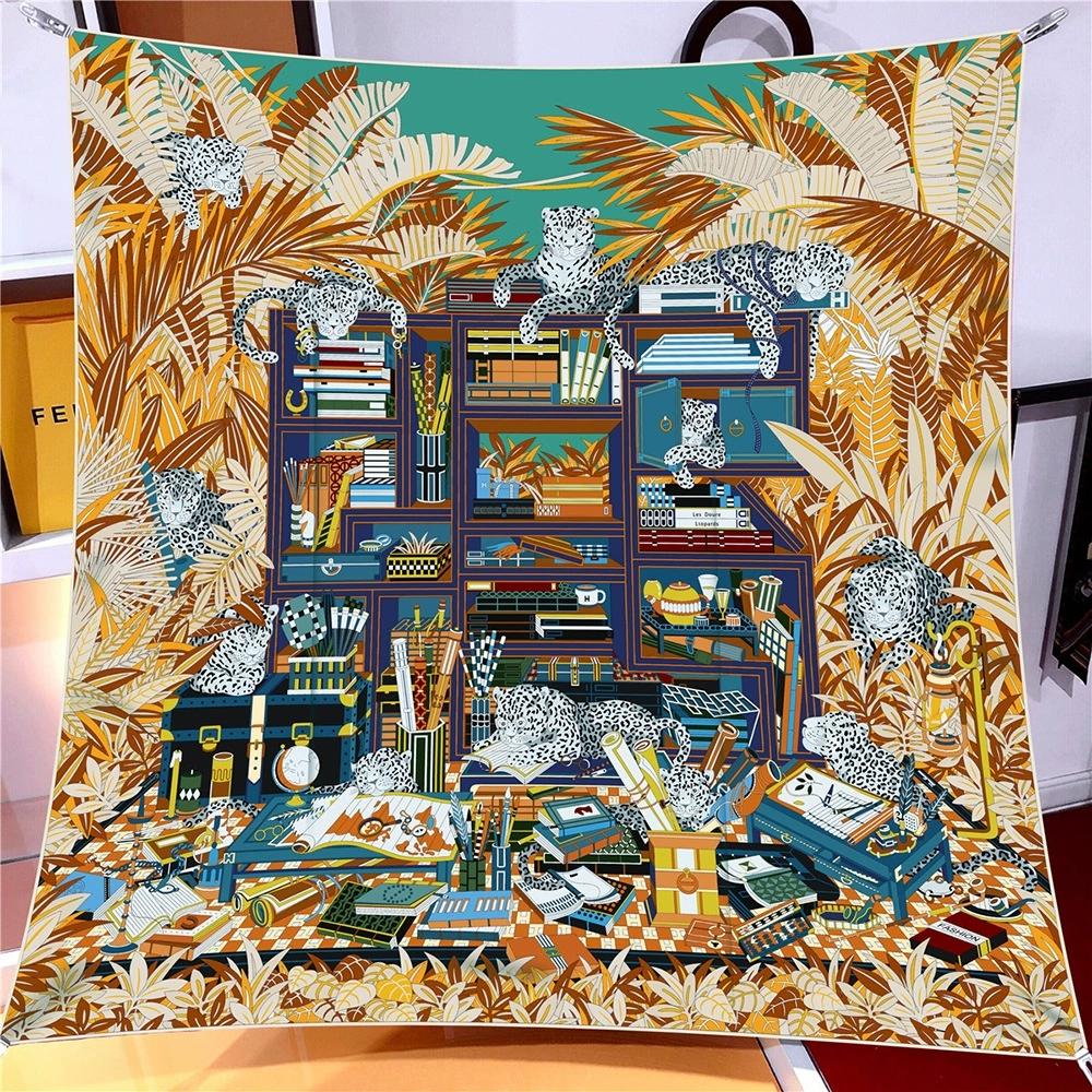 Imitation Silk Scarf Women Printed Square Scarves Head Echarpes Silk Foulards Femme Wraps Beach Shawl Bandana Lady Hijabs 90CM