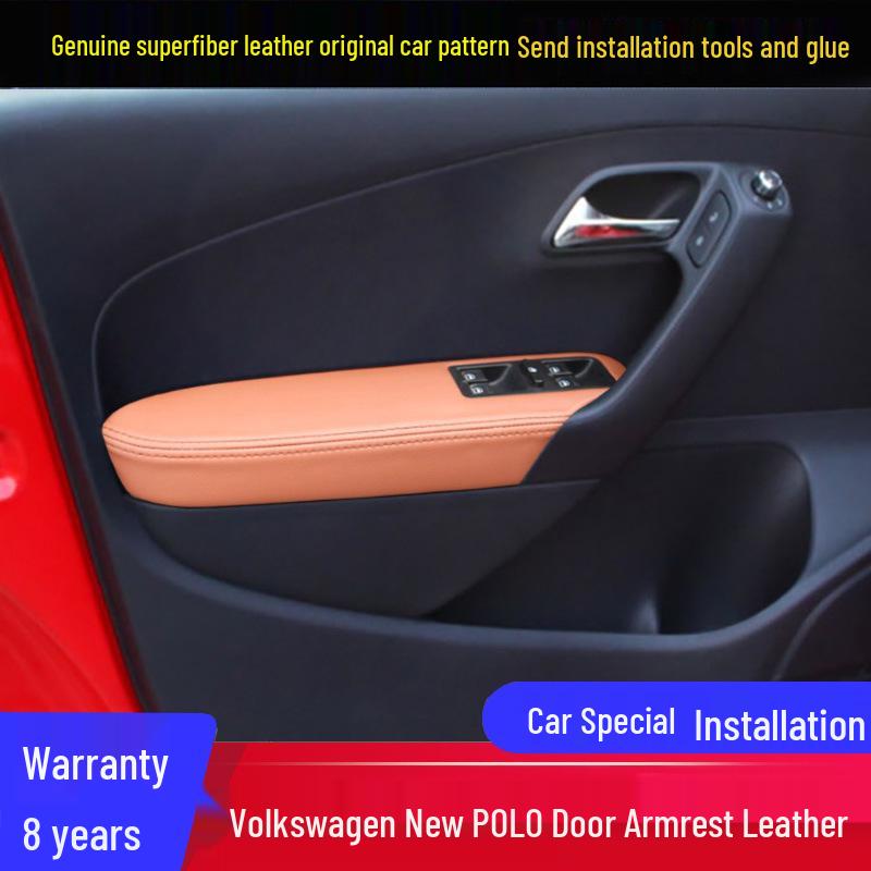 Leather Door Armrest Wrap for 2011-2018 VW Polo and Polo Cross