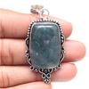 Pendant Moss Agate Gemstone Valentine'Day Gift Silver Jewelry 2.5"